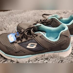 Skechers Black and Blue Athletic Shoes